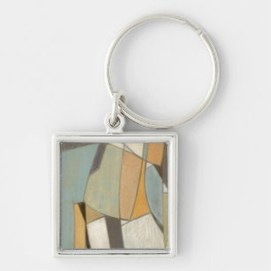Abstract Composition with Muted Colours Keychain