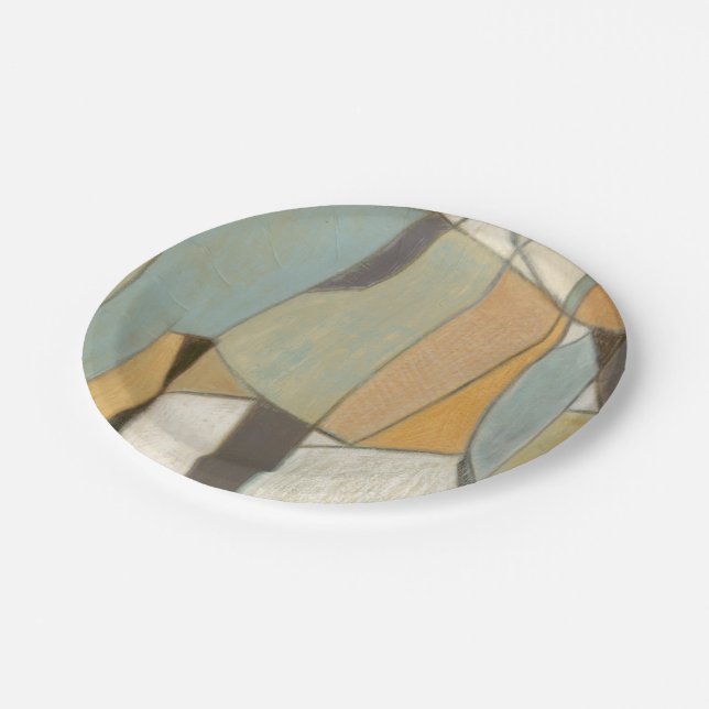 Abstract Composition with Muted Colours Paper Plate (Angled)
