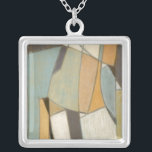 Abstract Composition with Muted Colours Silver Plated Necklace<br><div class="desc">The muted colours of this Norman Wyatt composition harkens back to abstract works by Piet Mondrian. While the paints used are toned down,  their the colours together speak loudly and call attention to the piece. Purchase your copy today!</div>