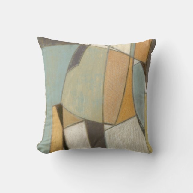 Abstract Composition with Muted Colours Throw Pillow (Front)