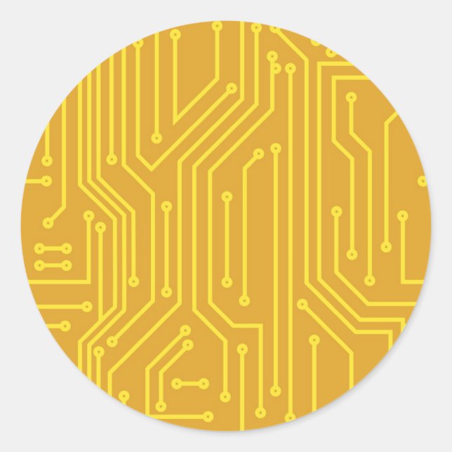 Abstract computer equipment classic round sticker (Front)