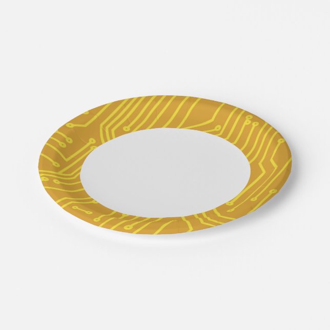 Abstract computer equipment paper plate (Angled)