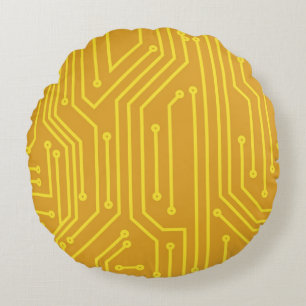 Abstract computer equipment round pillow