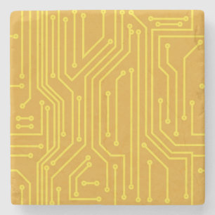 Abstract computer equipment stone coaster