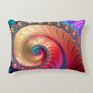 Abstract Computer generated Fractal design. A frac Accent Pillow