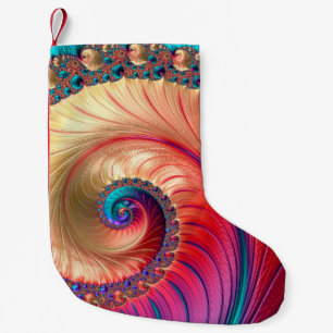 Abstract Computer generated Fractal design. A frac Small Christmas Stocking