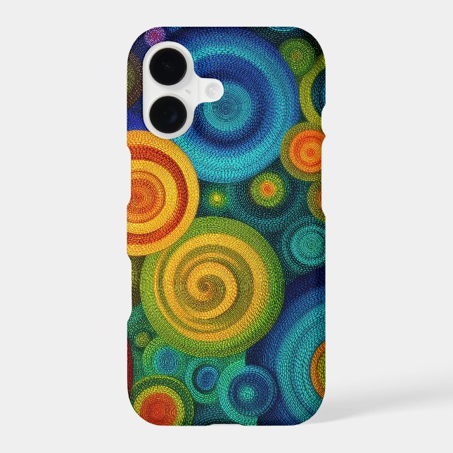 Abstract concentric circles in vibrant multicolor  (Back)