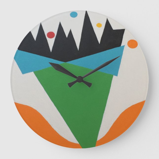 Abstract Confetti Cone Round Clock (Front)