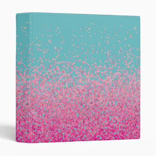 Abstract Confetti Girly Pink and Blue Binder