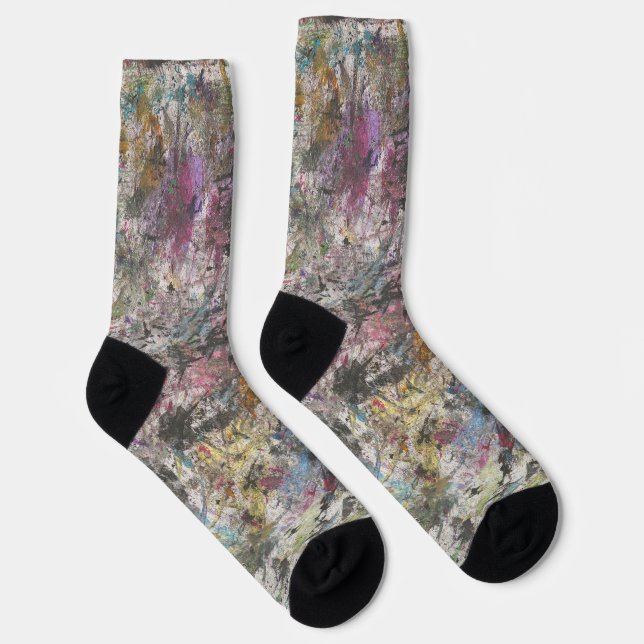 Abstract "Confetti Too" All-Over-Print Crew Socks (Right)