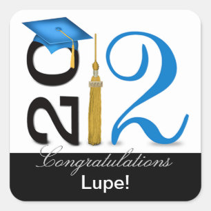 Abstract Congratulations Graduate - 2012 Tassel Square Sticker