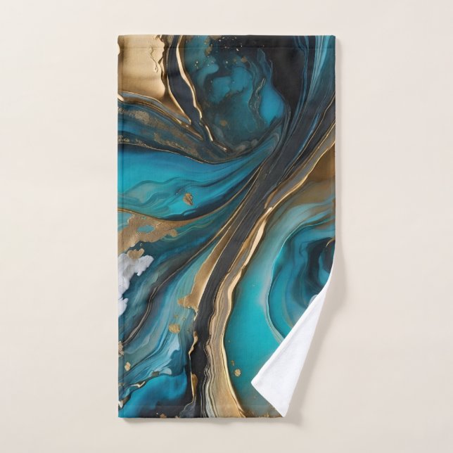 Abstract contemporary fluid art hand towel (Hand Towel)