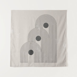 Abstract contemporary mid century poster with geom tapestry