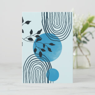 Abstract contemporary midcentury tropical leaf 1/3 holiday card