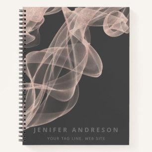 Abstract contemporary rose gold glitter pocket f notebook