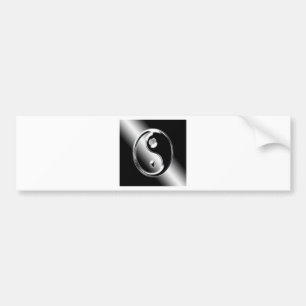 Abstract Cool Chrome Ying Yang Bumper Sticker