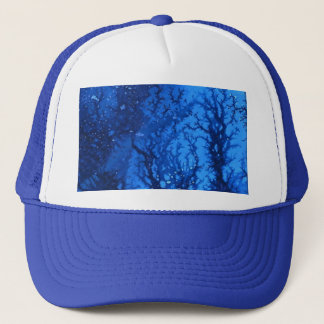 Abstract cool deep ocean blue textured design trucker hat