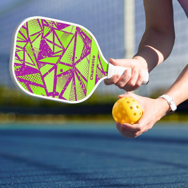Abstract Cool Pattern Monogrammed Name Sports Pro Pickleball Paddle (Abstract Cool Pattern Monogrammed Name Sports Pro Pickleball Paddle)