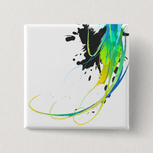Abstract cool waters Paint Splatters 2 Inch Square Button