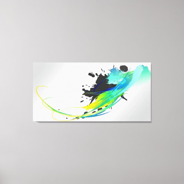 Abstract Cool Waters Paint Splatters Canvas Print (Front)
