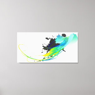Abstract Cool Waters Paint Splatters Canvas Print