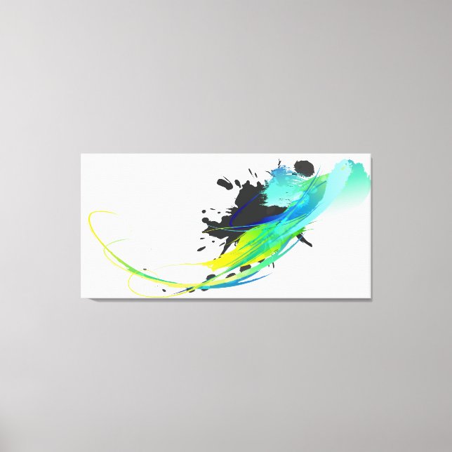 Abstract Cool Waters Paint Splatters Canvas Print (Front)