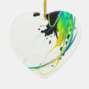 Abstract cool waters Paint Splatters Ceramic Ornament