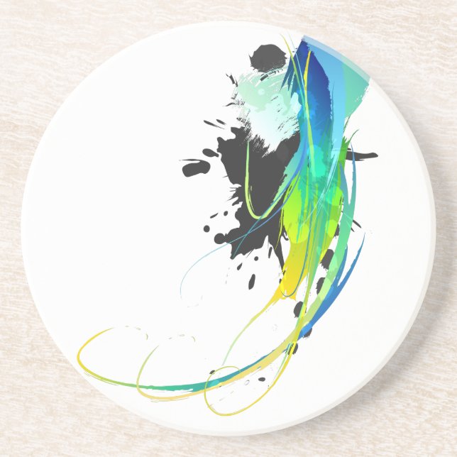 Abstract cool waters Paint Splatters Coaster (Front)