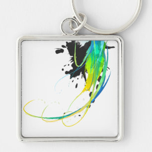 Abstract cool waters Paint Splatters Keychain