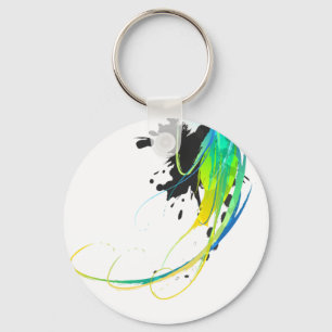 Abstract cool waters Paint Splatters Keychain