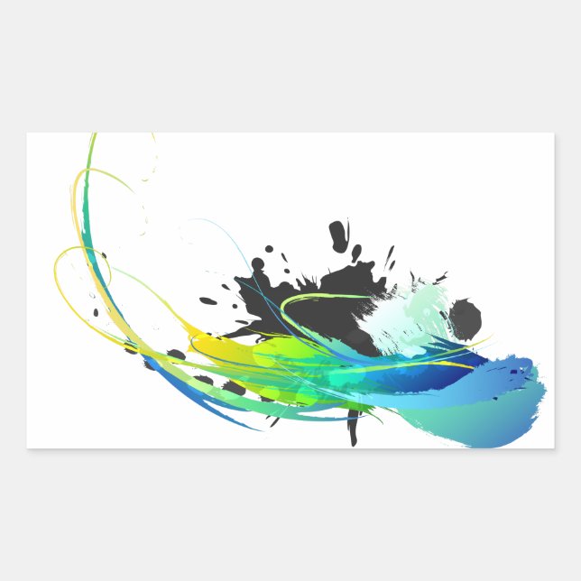 Abstract cool waters Paint Splatters Sticker (Front)