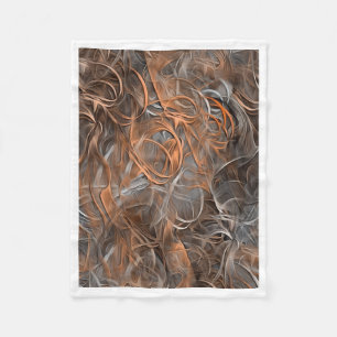 Abstract Copper and Grey Swirls Cozy Fleece Blanke Blanket