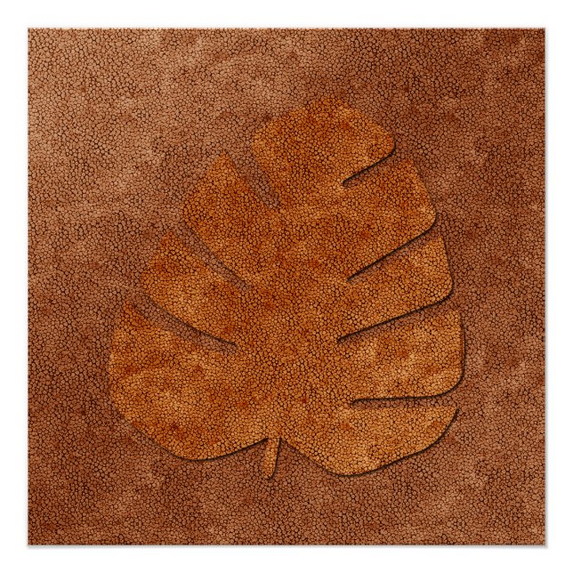 Abstract Copper Look Leaf Poster (Front)
