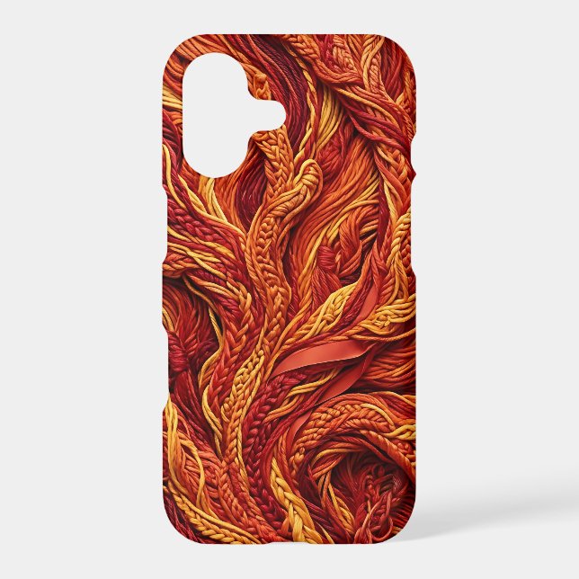 Abstract Coral Reef Fire Red Thread iPhone Cases (Back)
