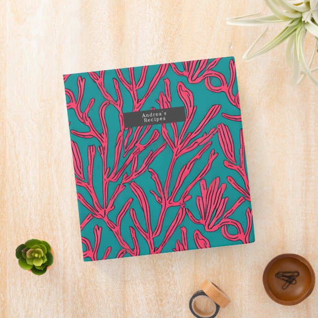 Abstract Coral Tropical Pattern Binder (In Situ)