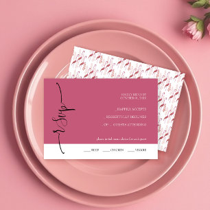 Abstract Coral Watercolor Hand-painted RSVP Card