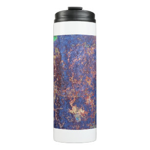Abstract corroded colourful rusty metal background thermal tumbler
