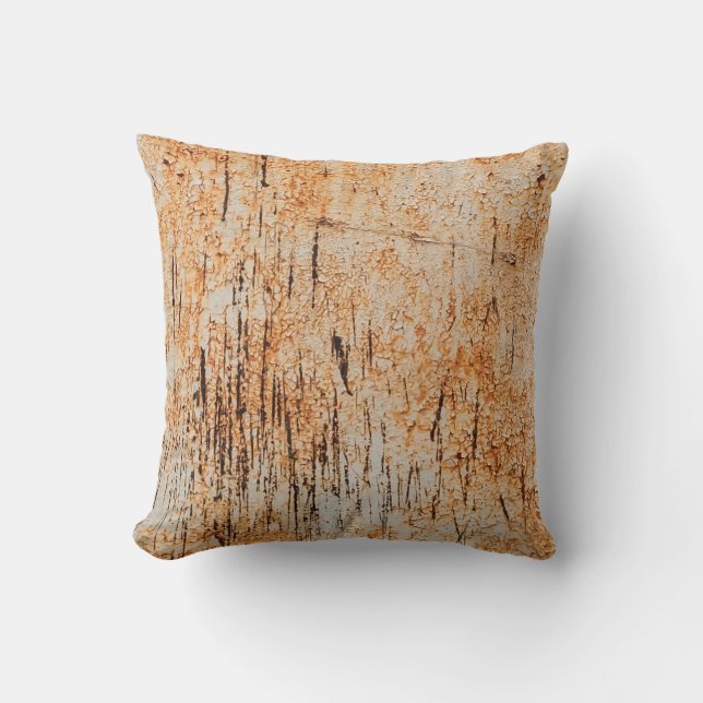 Abstract corroded colourful rusty metal background throw pillow (Front)