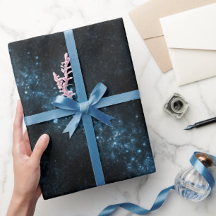 Abstract Cosmic Blue Star Dust Abstract Pattern Wrapping Paper