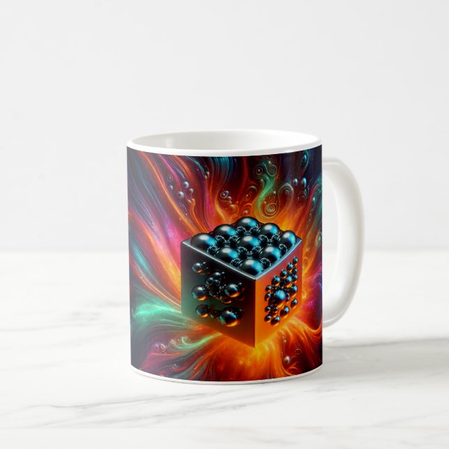 Abstract Cosmic Energy Cube Coffee Mug (Front Right)