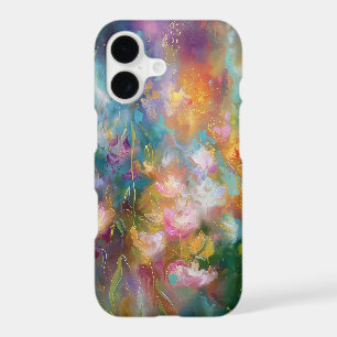 Abstract cosmic floral explosion in pastel colors