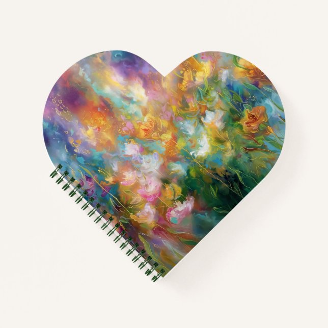 Abstract cosmic floral explosion in pastel colors notebook (Front)