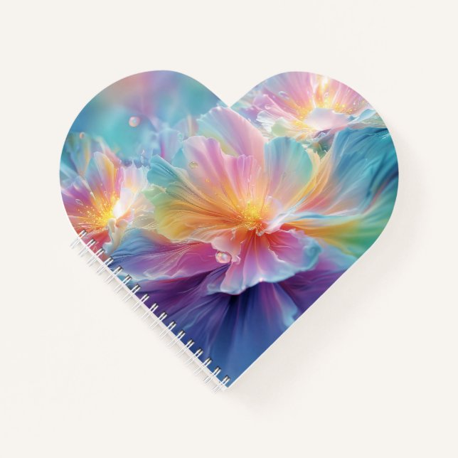 Abstract cosmic floral explosion in pastel notebook (Front)
