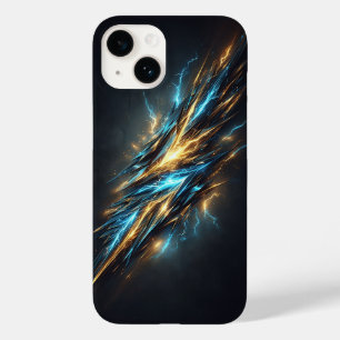 Abstract Cosmic Lightning Bolt - Electric Blue and Case-Mate iPhone 14 Case