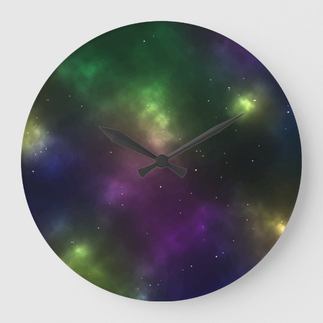 Abstract Cosmic Space Constellations Design Large Clock (Front)