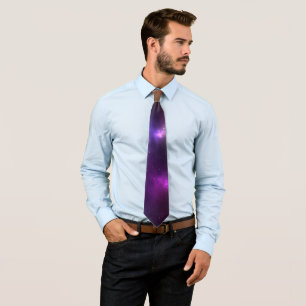 Abstract Cosmic Space Constellations Digital Art Tie