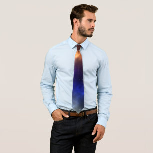 Abstract Cosmic Space Constellations Digital Art Tie