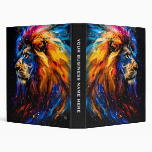 Abstract Cosmic Wildlife Lion Portrait Binder