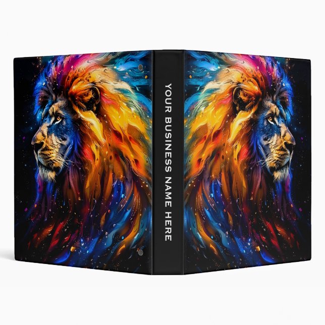 Abstract Cosmic Wildlife Lion Portrait Binder (Background)