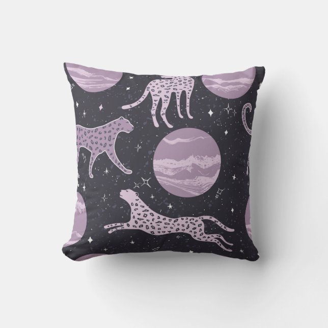 Abstract cosmos seamless pattern,galaxy background throw pillow (Front)
